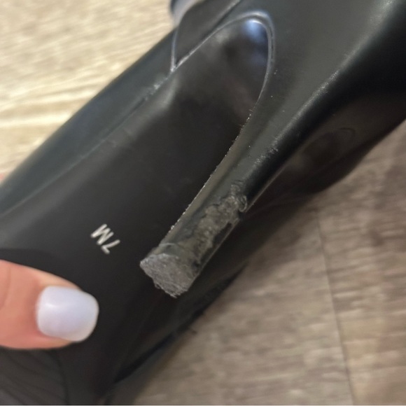 IMPO Faux Leather Black Heeled Boots with Silver Accent Down Back - Picture 8 of 15